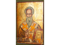 Hand-painted icon, tempera, Saint Clement