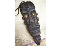 Figurină africană de perete, sculptură în lemn, panou 23 cm