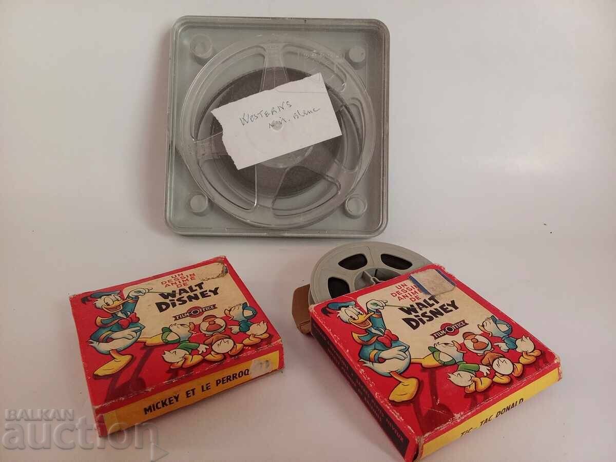 Old 8mm film reels animation and western