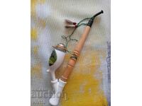 Pipă din porțelan, scenă de vânătoare, 34cm