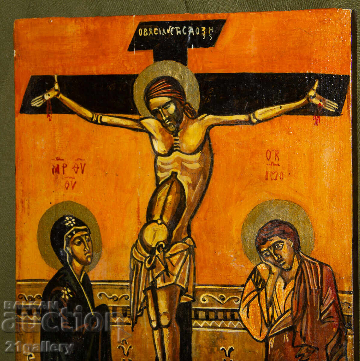 Delivery of Hand-painted icon, tempera paints, Crucifixion