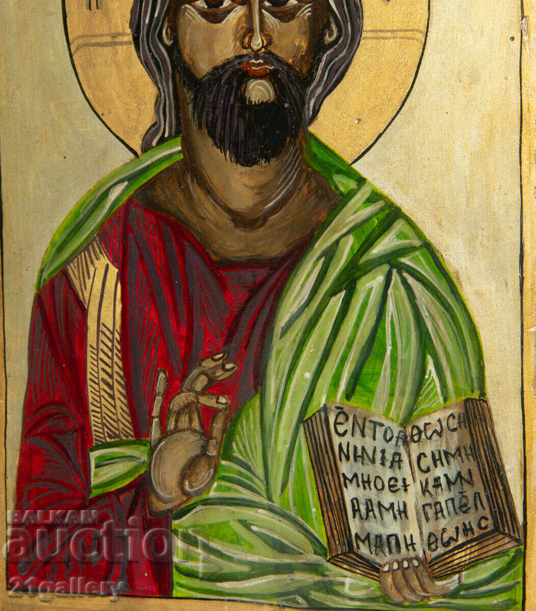 Ръчно рисувана икона, темперни бои,  Иисус Христос - 5