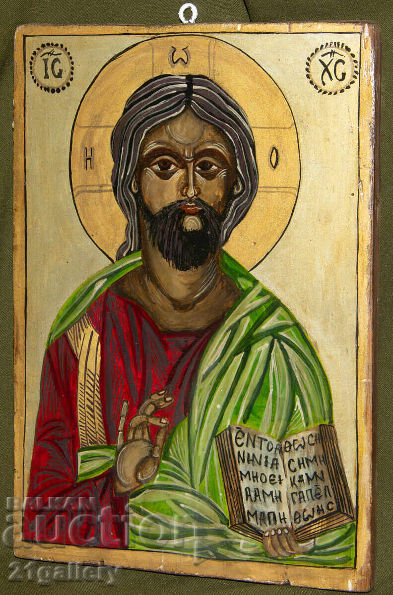 Ръчно рисувана икона, темперни бои,  Иисус Христос