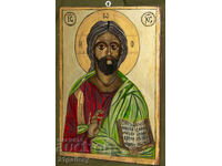 Icoană pictată manual, culori tempera, Iisus Hristos