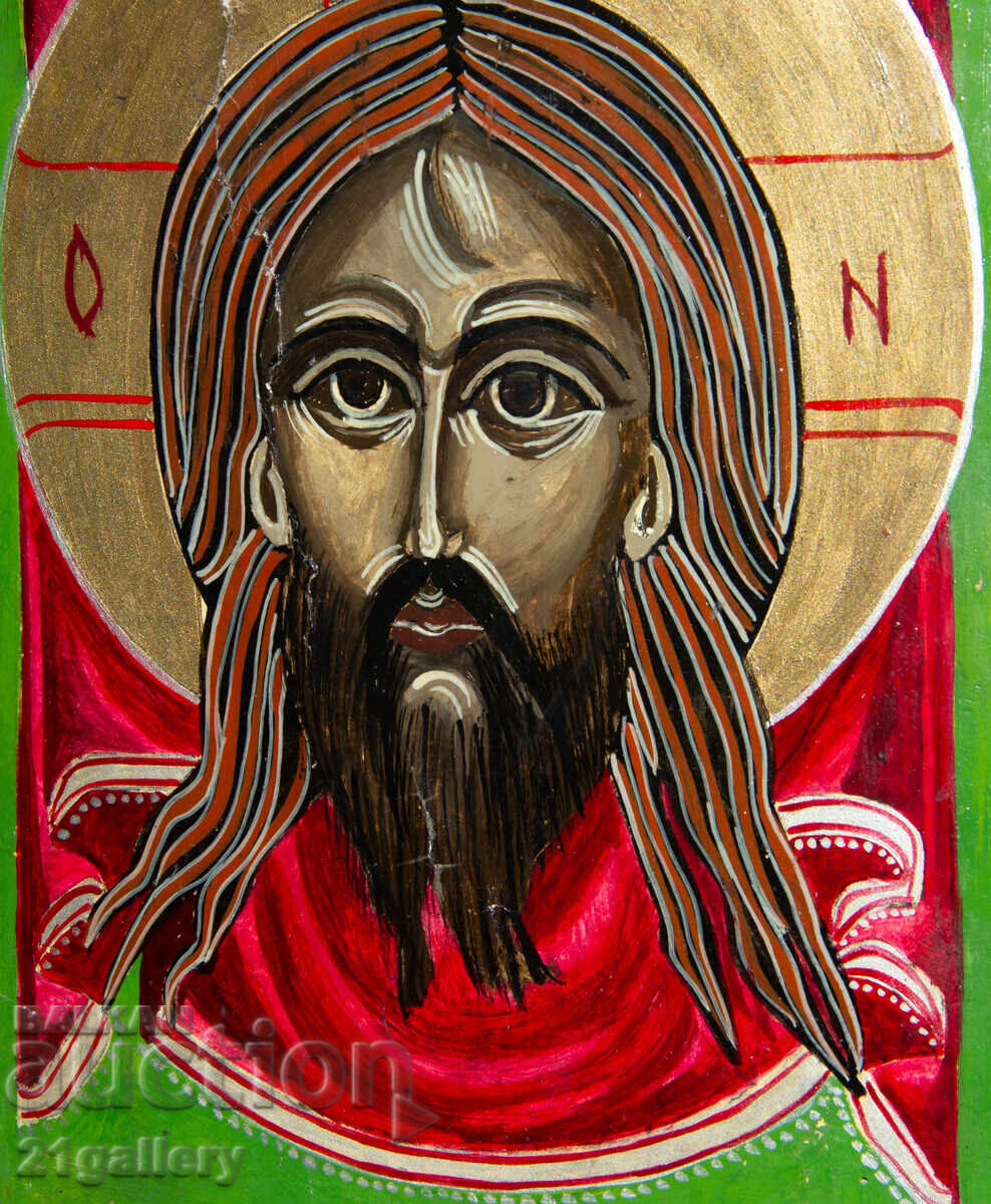 Χειροποίητη εικόνα, με τέμπερα, Ιησούς Χριστός - 5