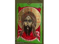 Icoană pictată manual, culori tempera, Iisus Hristos