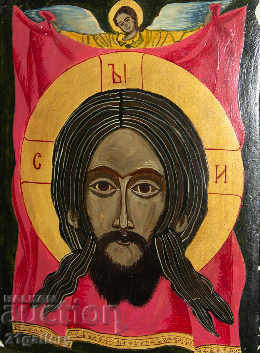 Ръчно рисувана икона, темперни бои,  Иисус Христос с цена 350.00 лв. | € 178.95