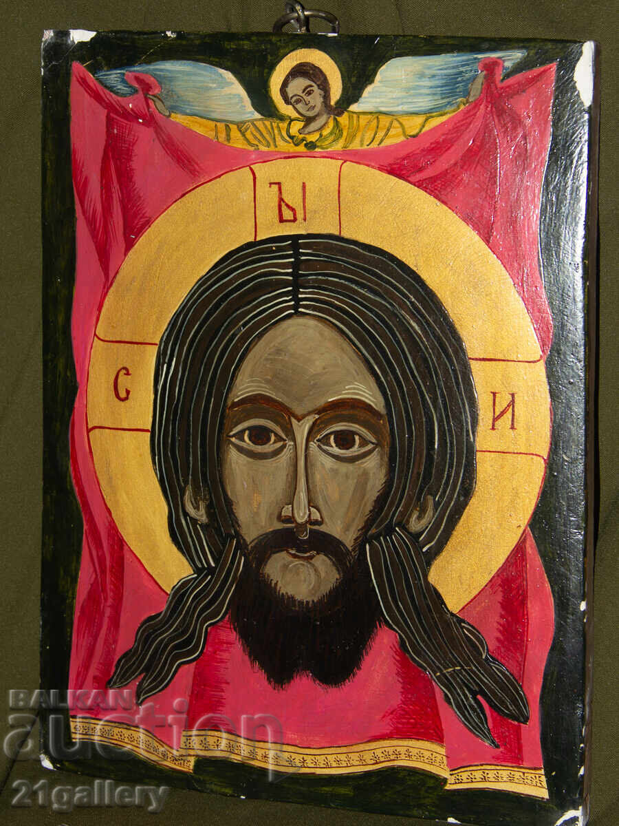 Аукцион Ръчно рисувана икона, темперни бои,  Иисус Христос