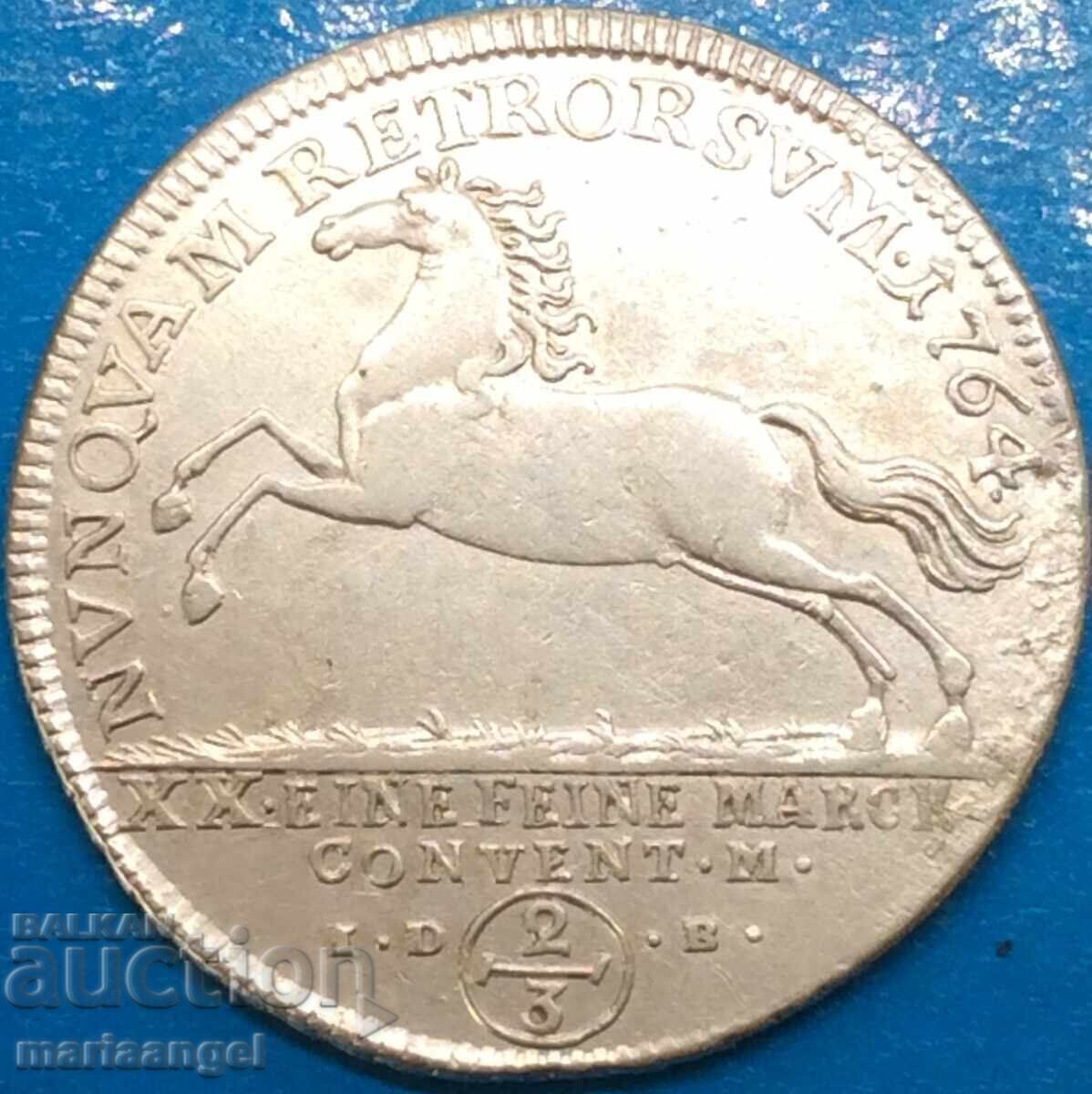 2/3 τάληρο 1764 Braunschweig-Lüneburg Κάρολος Α' Γερμανία ασήμι με τιμή 286.00 BGN | € 146.23