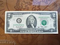 ΗΠΑ χαρτονόμισμα 2 δολαρίων του 2009. Τυπογραφείο Βοστώνης, Μασαχουσέτης