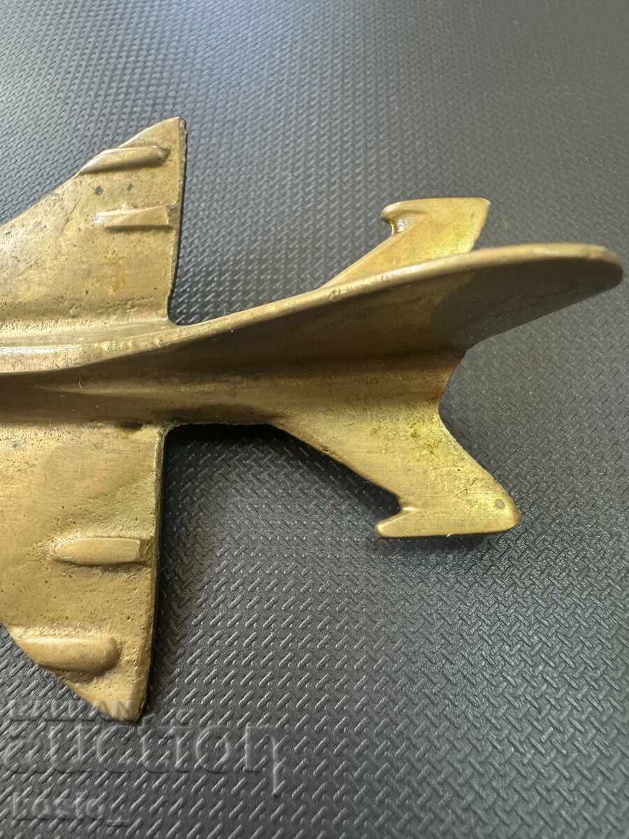 Old brass airplane - toy - 5