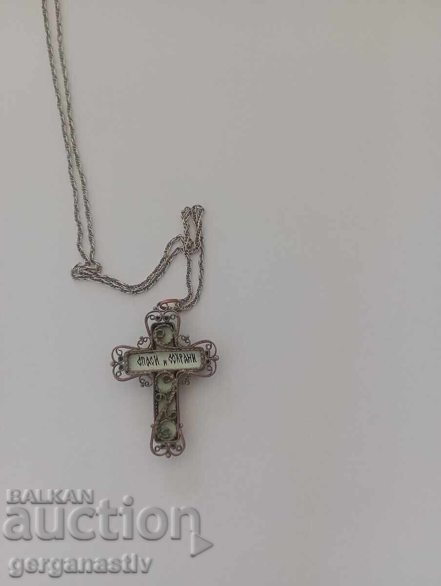 Δημοπρασία Ρωσικός τσαρικός ασημένιος σταυρός με σμάλτο Δημοπρασία Ρωσικός τσαρικός ασημένιος σταυρός με σμάλτο