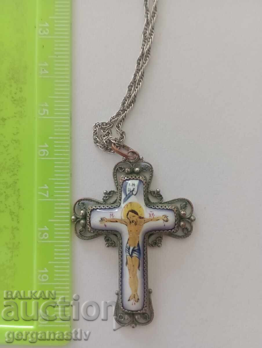 Παράδοση Ρωσικός τσαρικός ασημένιος σταυρός με σμάλτο Παράδοση Ρωσικός τσαρικός ασημένιος σταυρός με σμάλτο