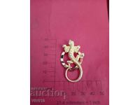 Broșă veche, clips, Placare cu aur