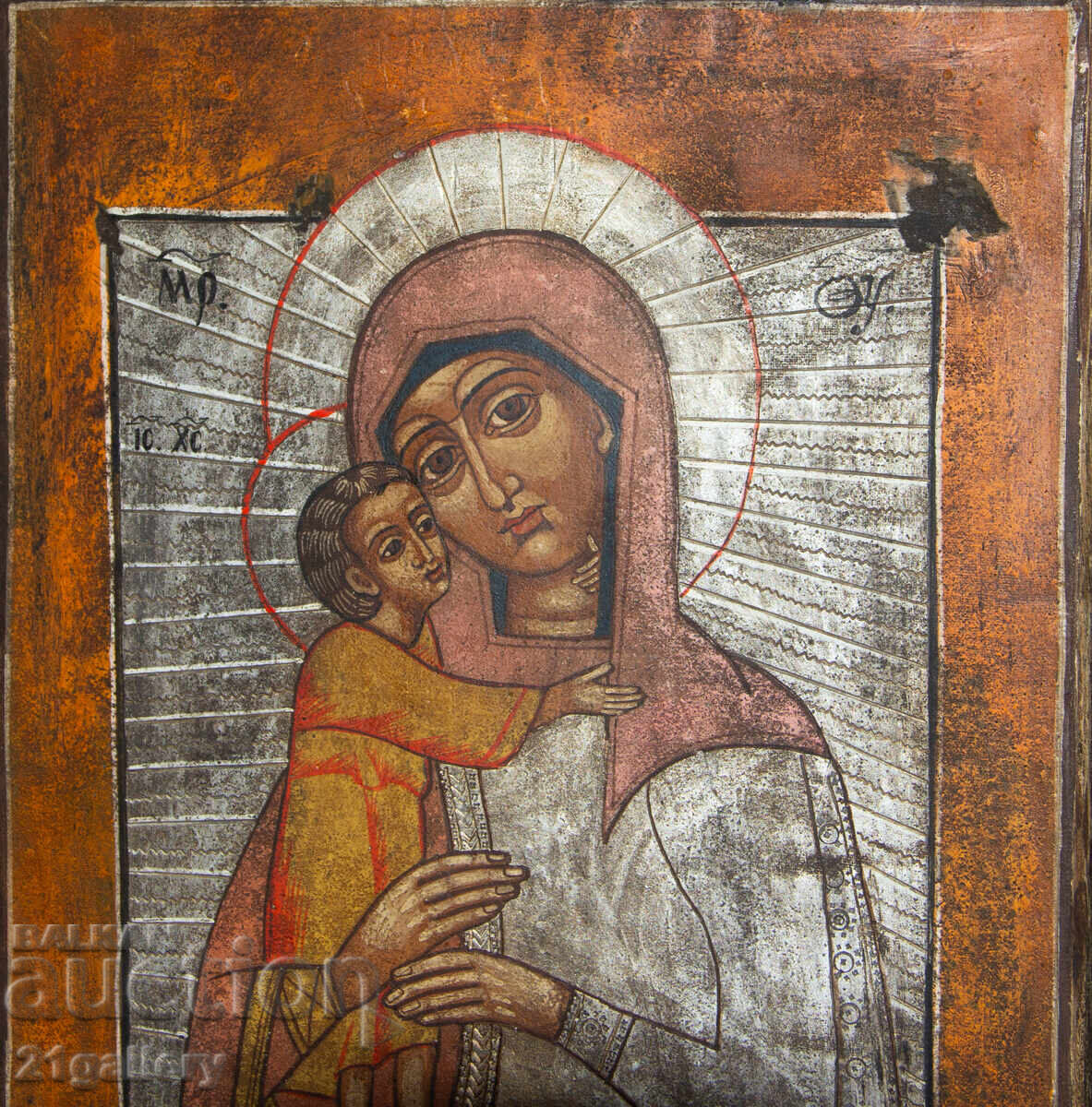 Delivery of Holy Mother with the Child, hand-painted icon, tempera
