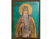 Icoană contemporană pictată manual, tempera, Sfântul Ioan de Rila