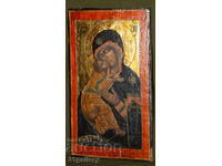 Sfânta Fecioară Maria cu Pruncul, icoană pictată manual, tempera