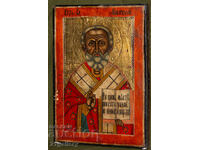 Свети Николай Чудотворец, ръчно рисувана икона, темперни бои