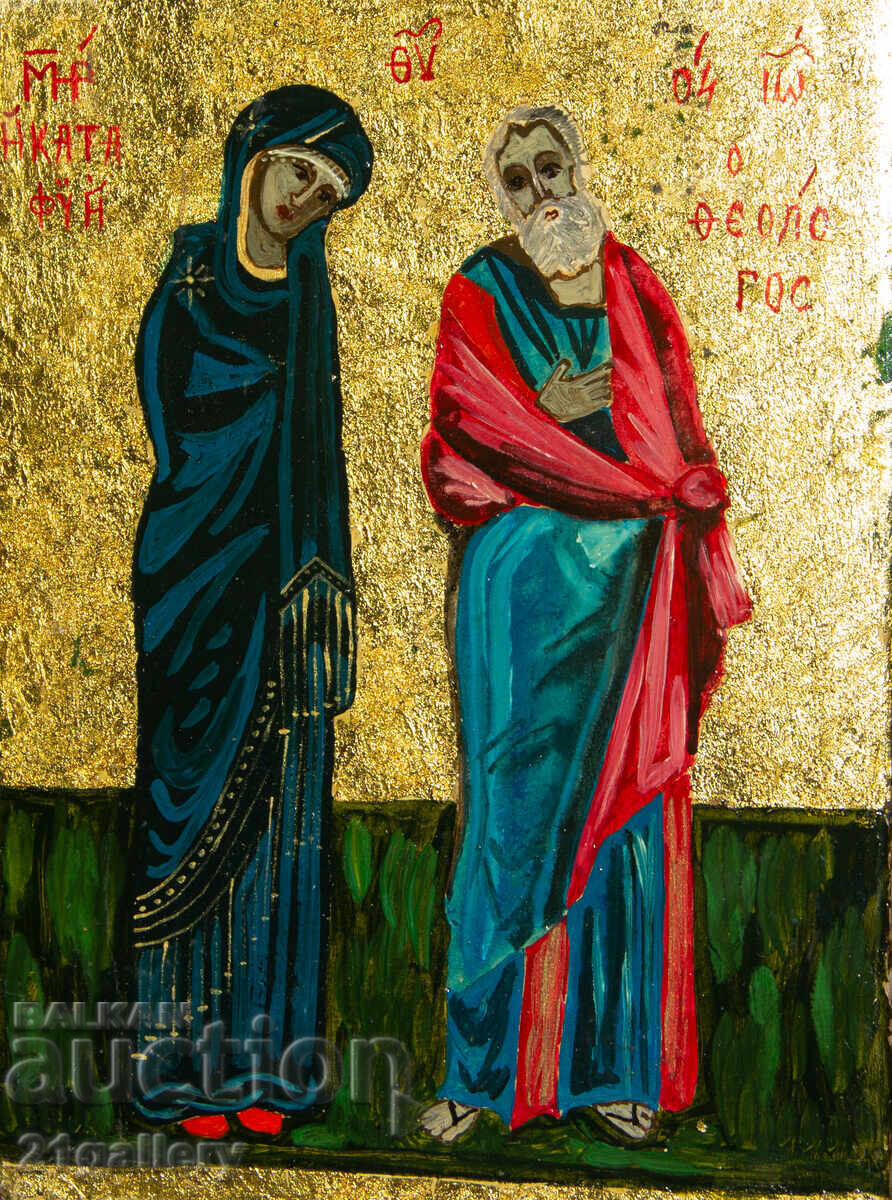 Icon, tempera paints, Holy Virgin Mary and Saint John the Theologian with price € 200.00 | 391.17 BGN Icon, tempera paints, Holy Virgin Mary and Saint John the Theologian with price € 200.00 | 391.17 BGN