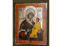 Sfânta Fecioară Maria cu Pruncul, icoană pictată manual, tempera