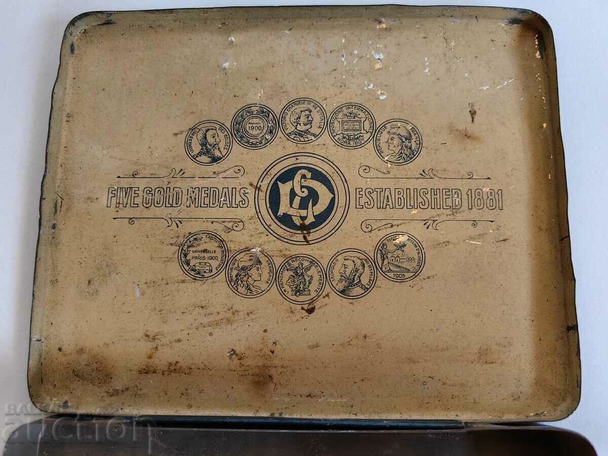 HAMIDIE РЯДКА СТАРА ЛАМАРИНЕНА МЕТАЛНА КУТИЯ ОТ ЦИГАРИ - 7