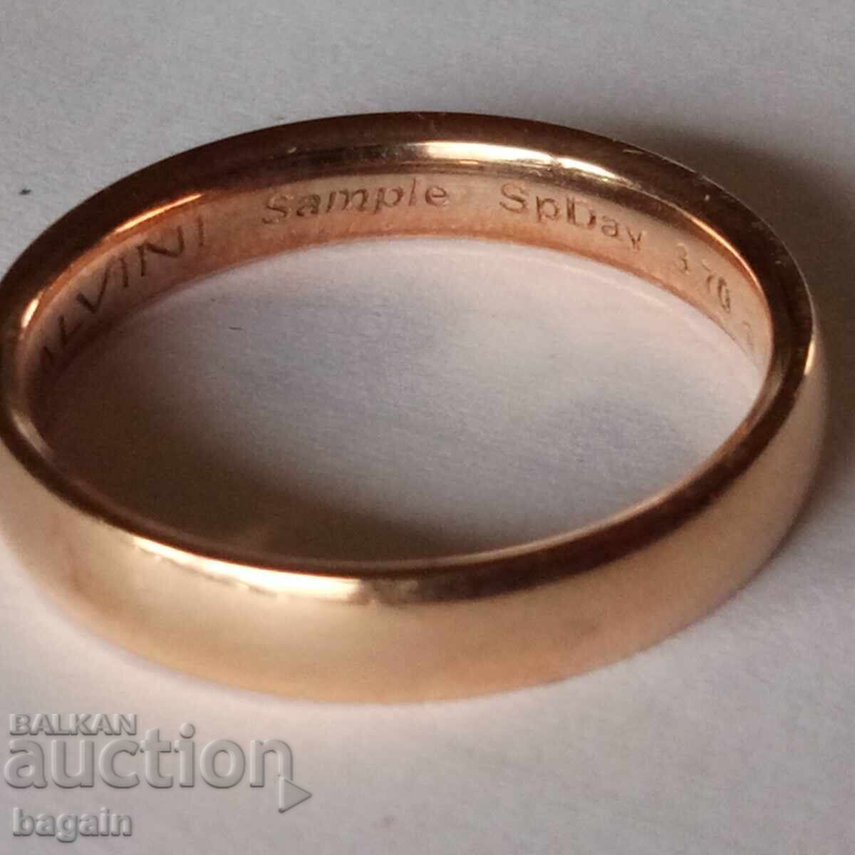 Auction  Sterling silver ring with gold plating.
