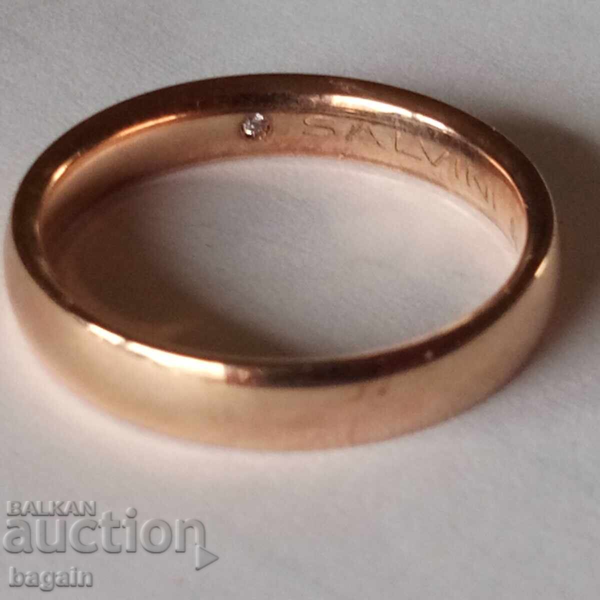 Sterling silver ring with gold plating.