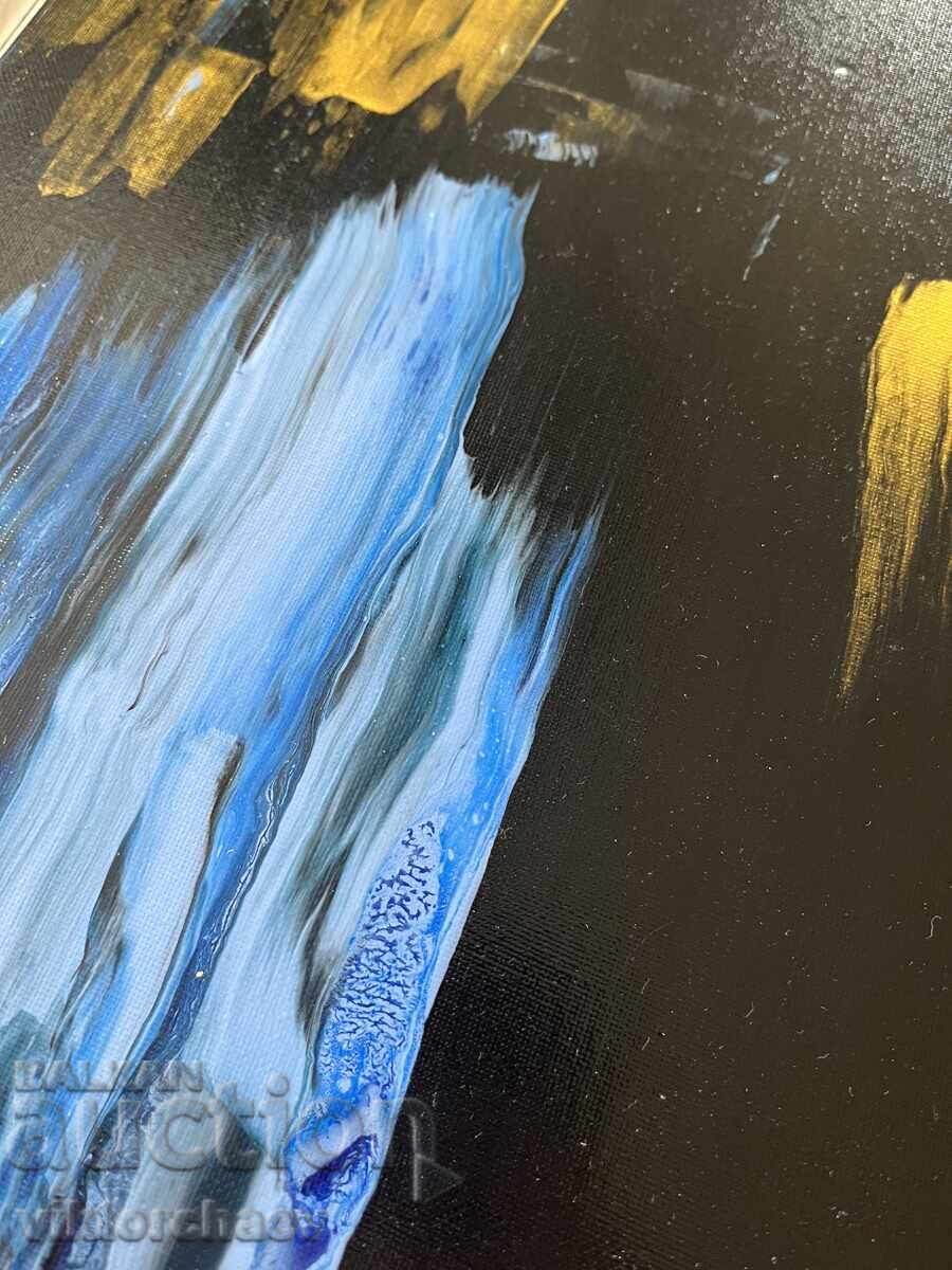 Доставка на Дора Драгнева картина - “Златно - сини моменти” Абстракция Доставка на Дора Драгнева картина - “Златно - сини моменти” Абстракция