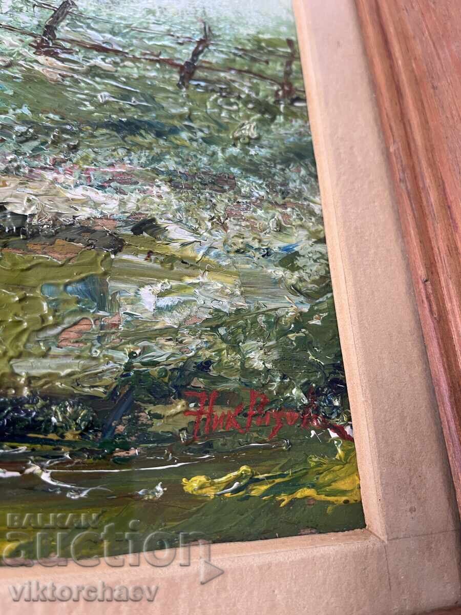 Pictură de Nikola Rizov - Peisaj cu preț 800.00 BGN | € 409.03