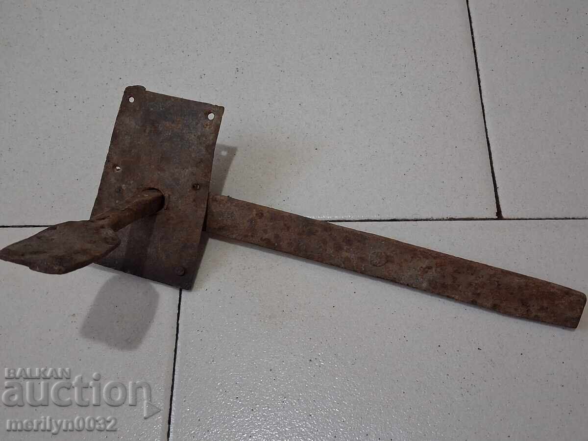 Antique wrought iron latch, lock, latch for an antique gate