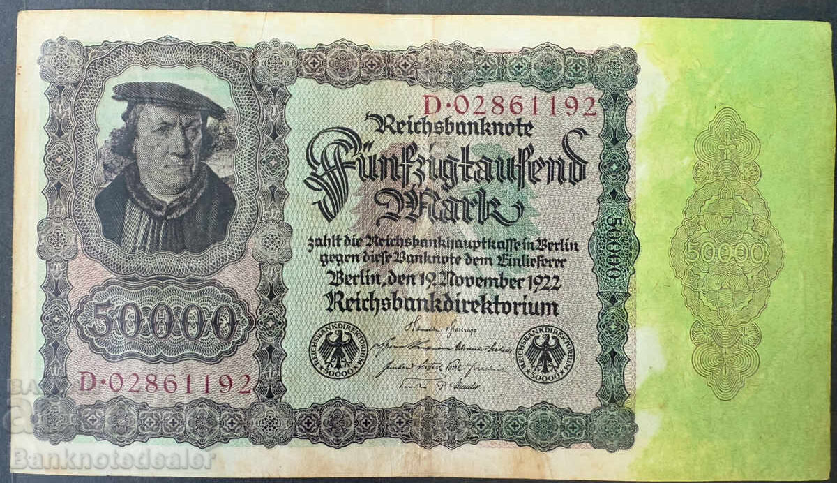 Germany 50000 Mark 1922 Pick 80 Ref 1192