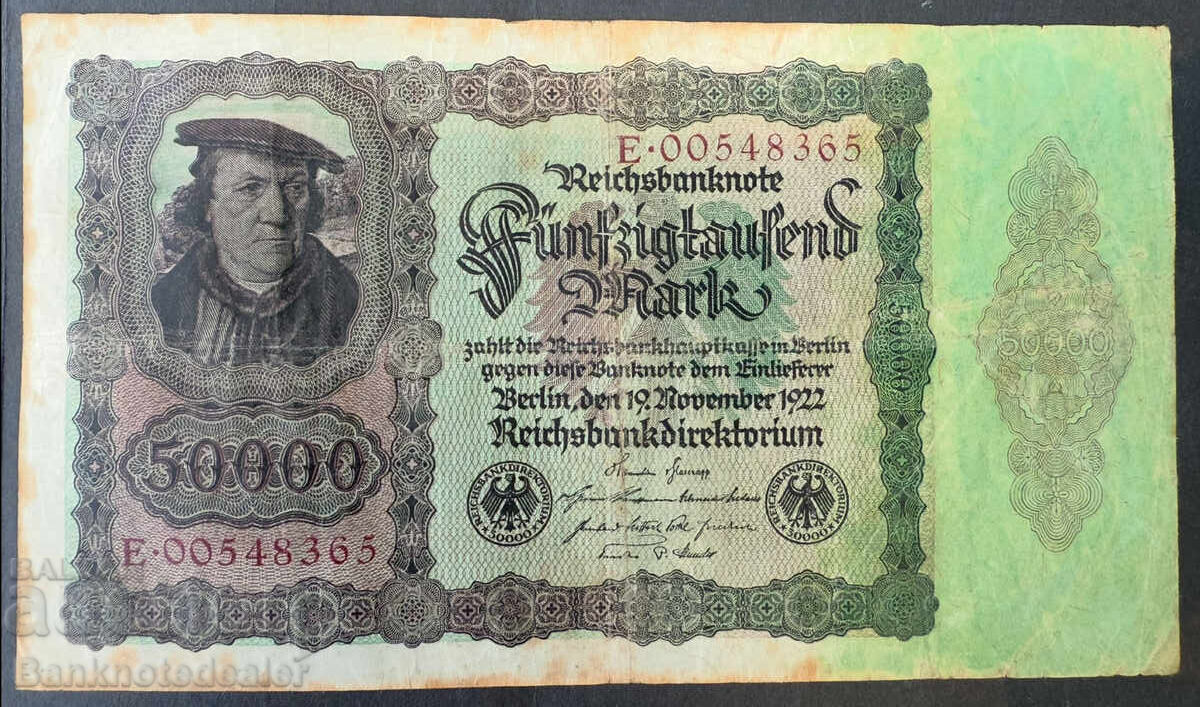 Germany 50000 Mark 1922 Pick 80 Ref 8365