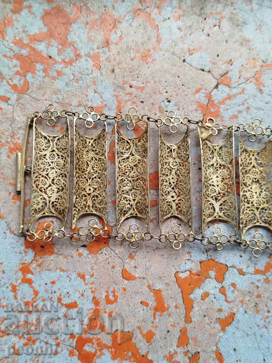 Стара сребърна гривна -филигран - 5 Стара сребърна гривна -филигран - 5