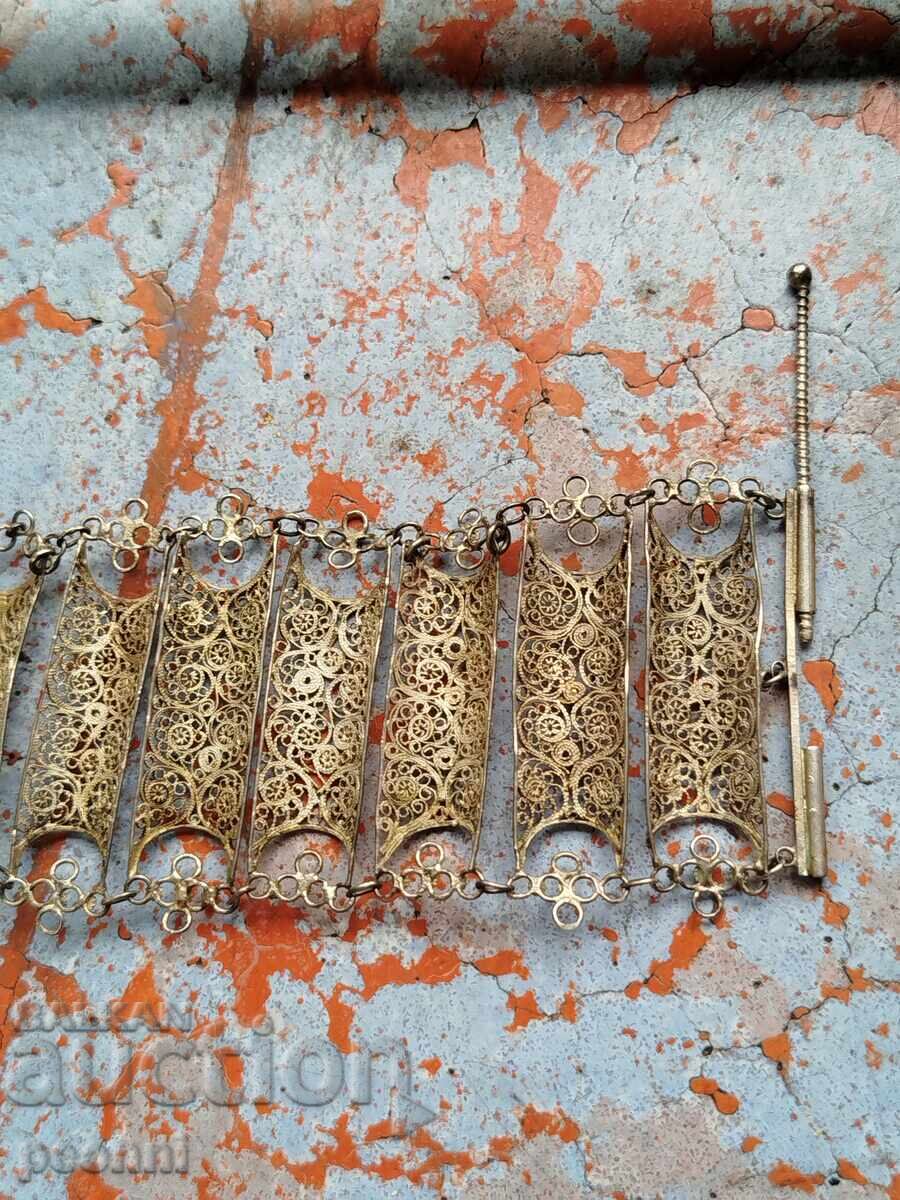 Стара сребърна гривна -филигран - 6 Стара сребърна гривна -филигран - 6