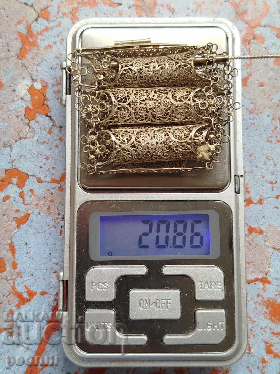 Стара сребърна гривна -филигран - 7 Стара сребърна гривна -филигран - 7