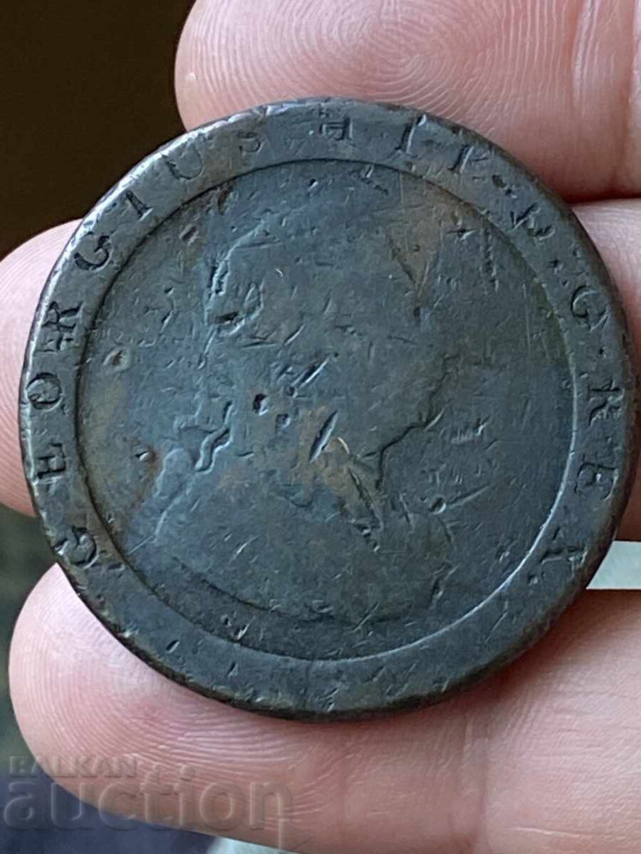 UK 1 Penny 1797 George III Copper Coin