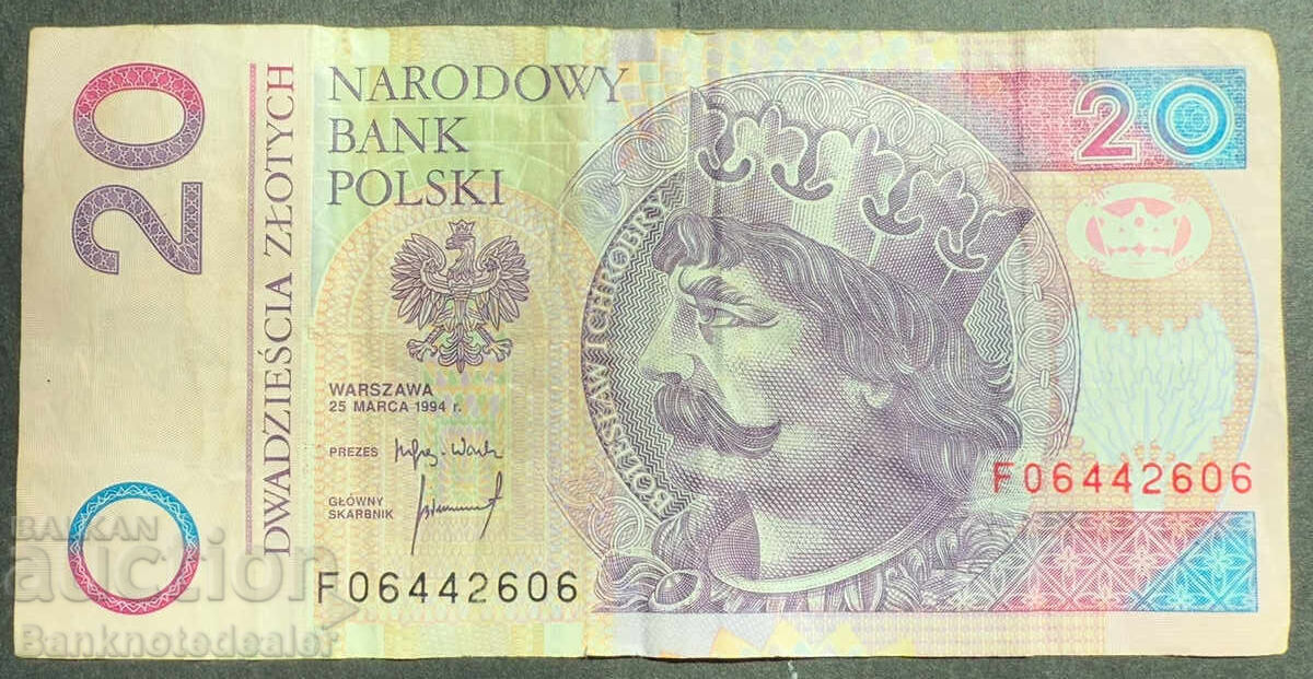 Poland 20 Zlotych 1994 Pick 174a Ref 2606 Poland 20 Zlotych 1994 Pick 174a Ref 2606