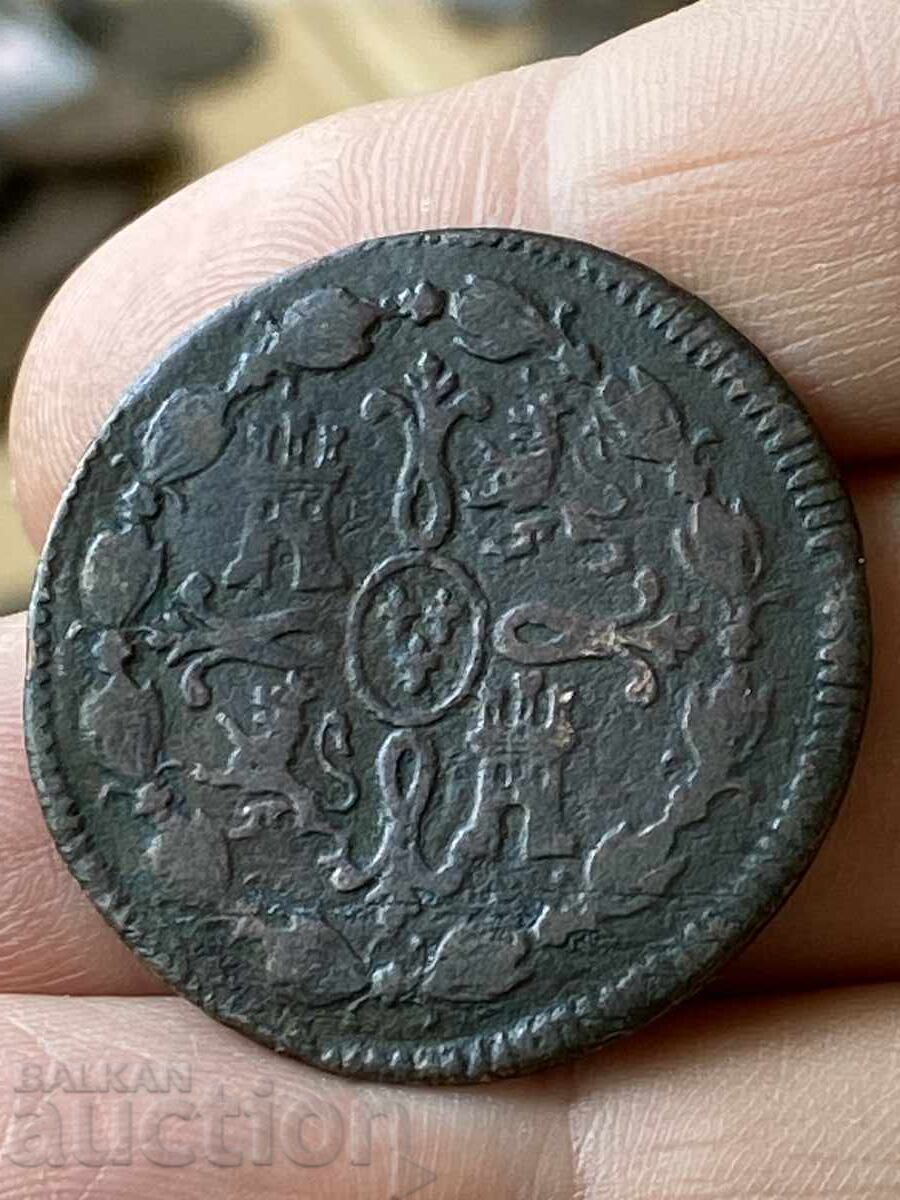 Spain 8 Maravedis 1819 Ferdinand VII Copper Coin with price 43.00 BGN | € 21.99