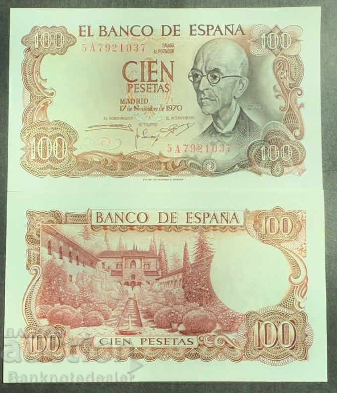 Spain 100 Pesetas 1970 Pick 152 Ref 1037 Uncirculated