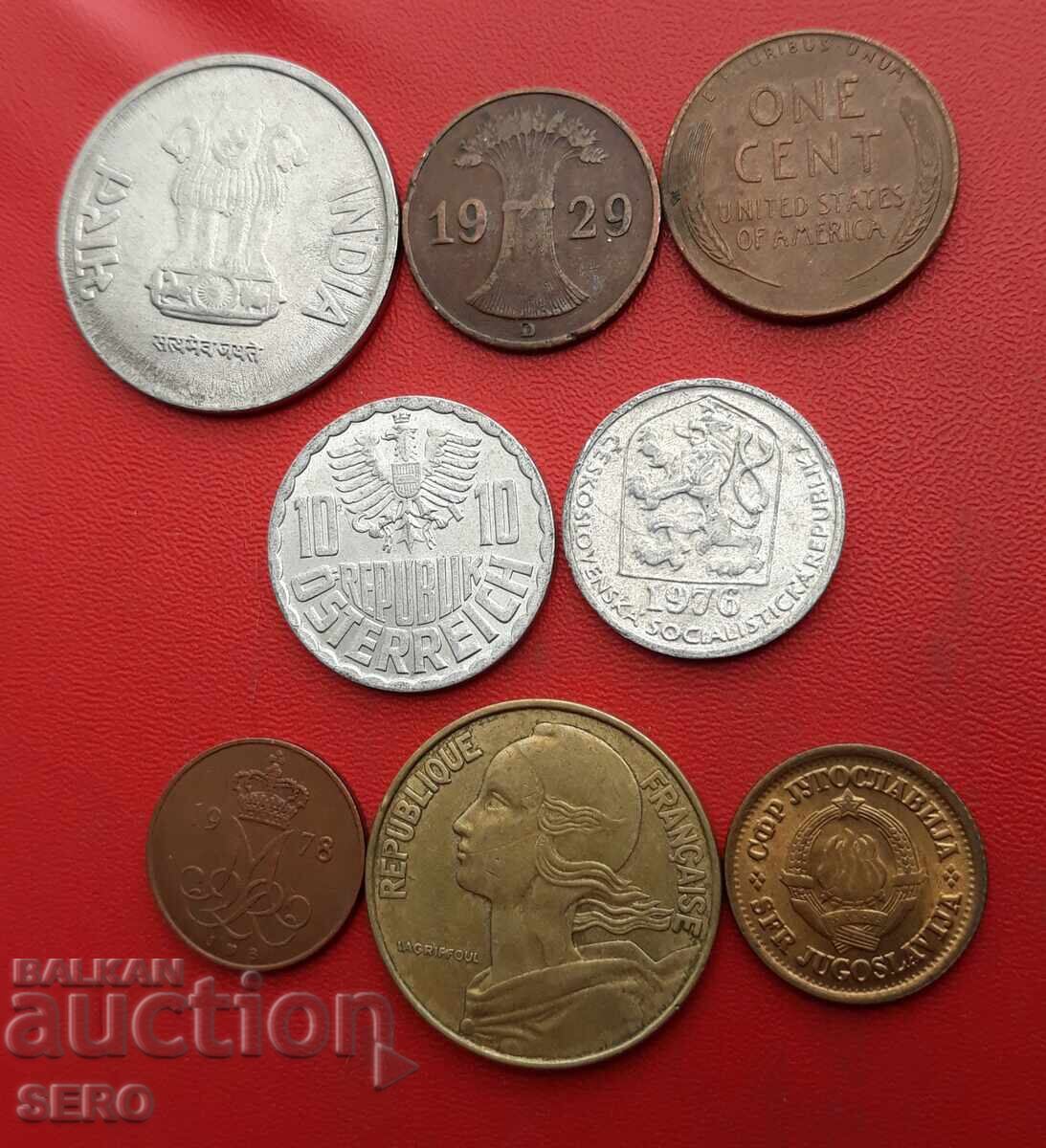 Mixed lot of 8 coins with price 1.01 BGN | € 0.52 Mixed lot of 8 coins with price 1.01 BGN | € 0.52