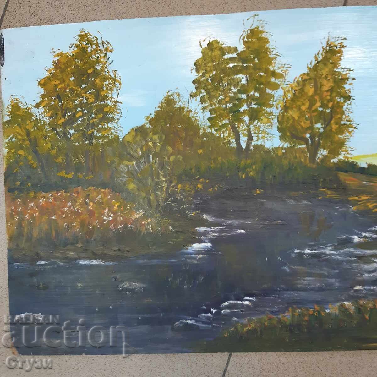 N. Stamenov, "Landscape", oil, 34 x 66 cm - 5