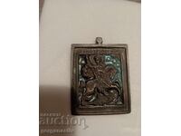 Стара метална икона "Свети Георги"