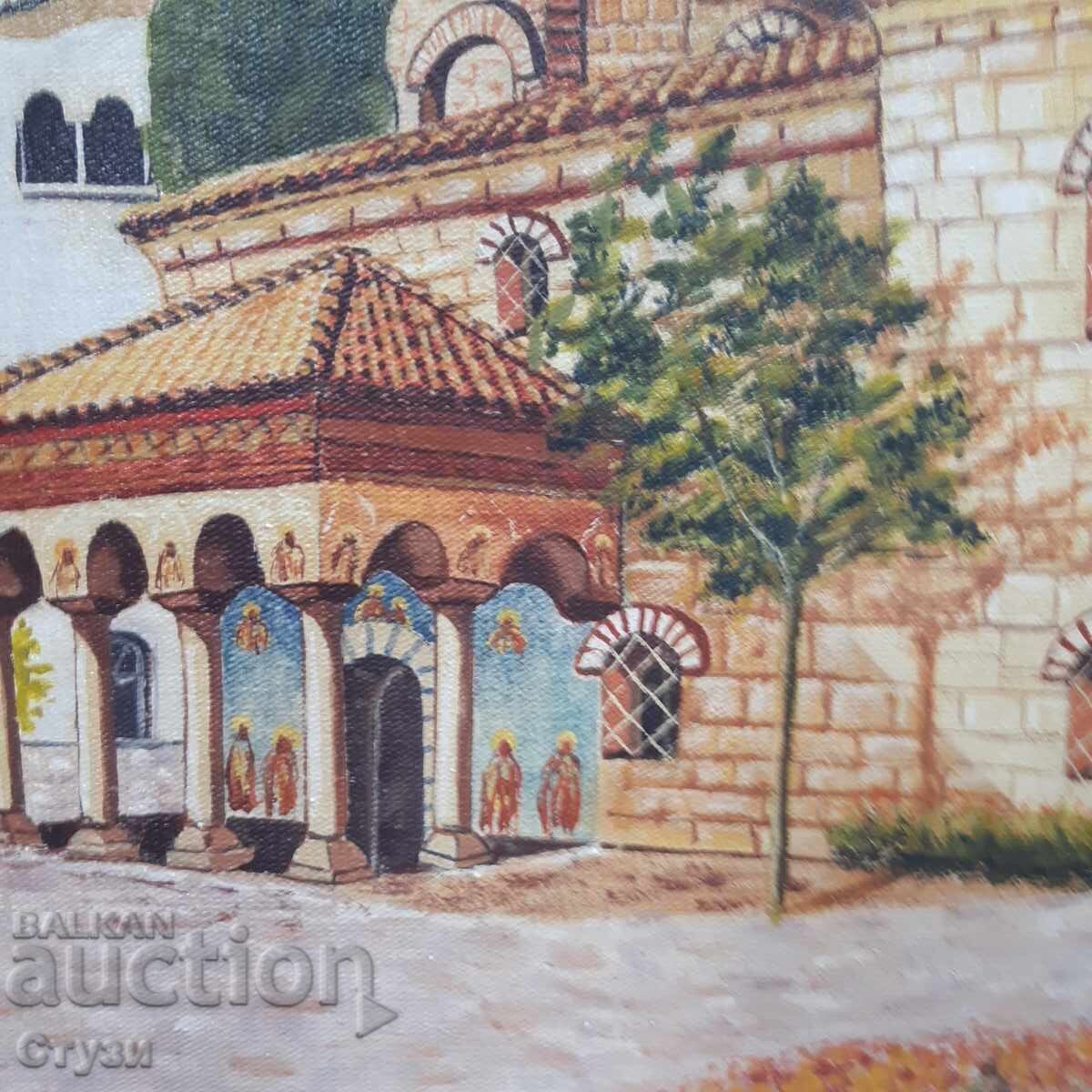 Delivery of "Bachkovo Monastery" by DM, oil, 54.5 x 45 cm - Sale