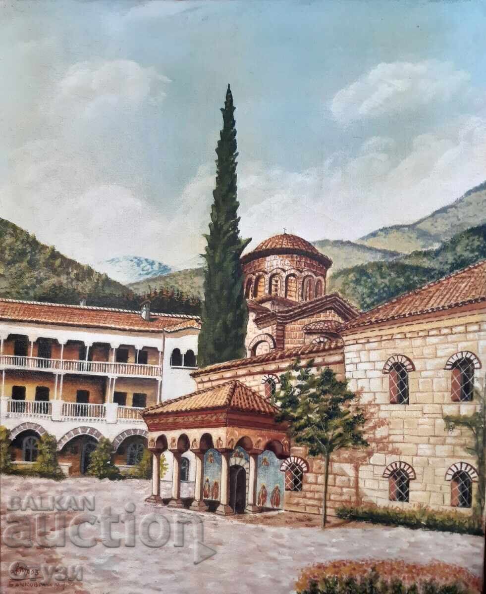"Bachkovo Monastery" by DM, oil, 54.5 x 45 cm - Sale