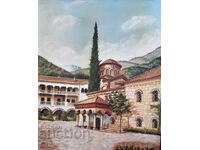 "Mănăstirea Bacikovo" de D.M., ulei, 54,5 x 45 cm - Lichidare