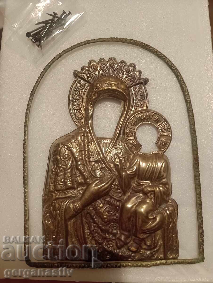 Παλιά μπρούτζινη πόρπη - εικόνα της Παναγίας με τιμή 70.00 BGN | € 35.79