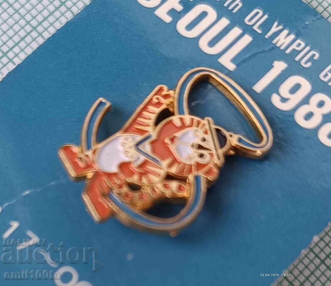 Auction Badge - Seoul 1988 Olympics South Korea Hodori Auction Badge - Seoul 1988 Olympics South Korea Hodori