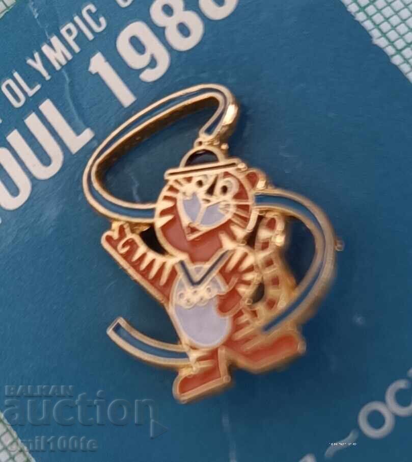 Delivery of Badge - Seoul 1988 Olympics South Korea Hodori Delivery of Badge - Seoul 1988 Olympics South Korea Hodori