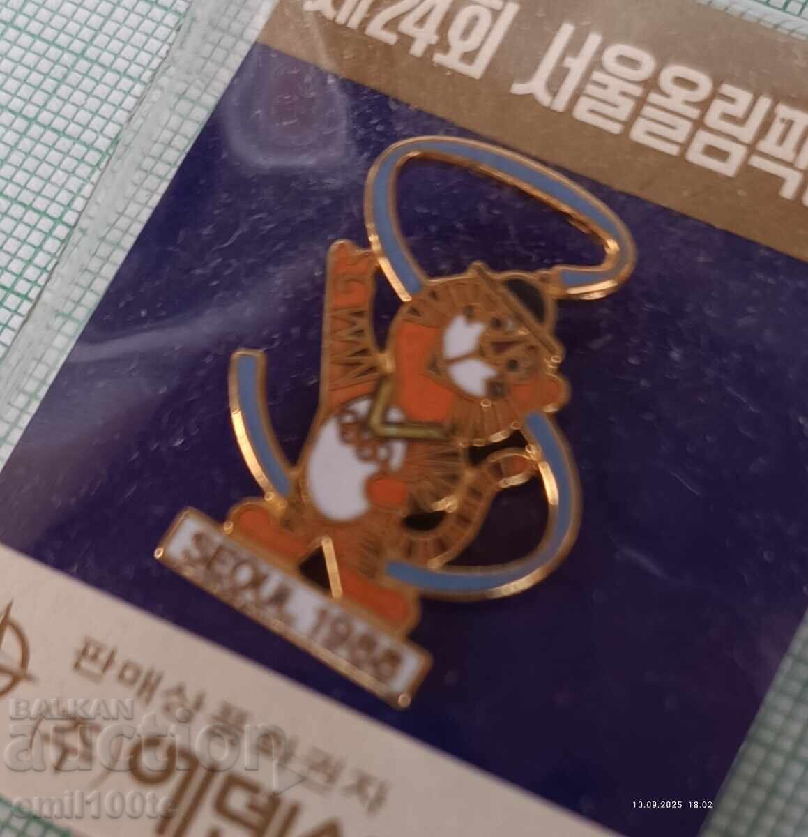 Delivery of Badge - Seoul 1988 Olympics South Korea Hodori