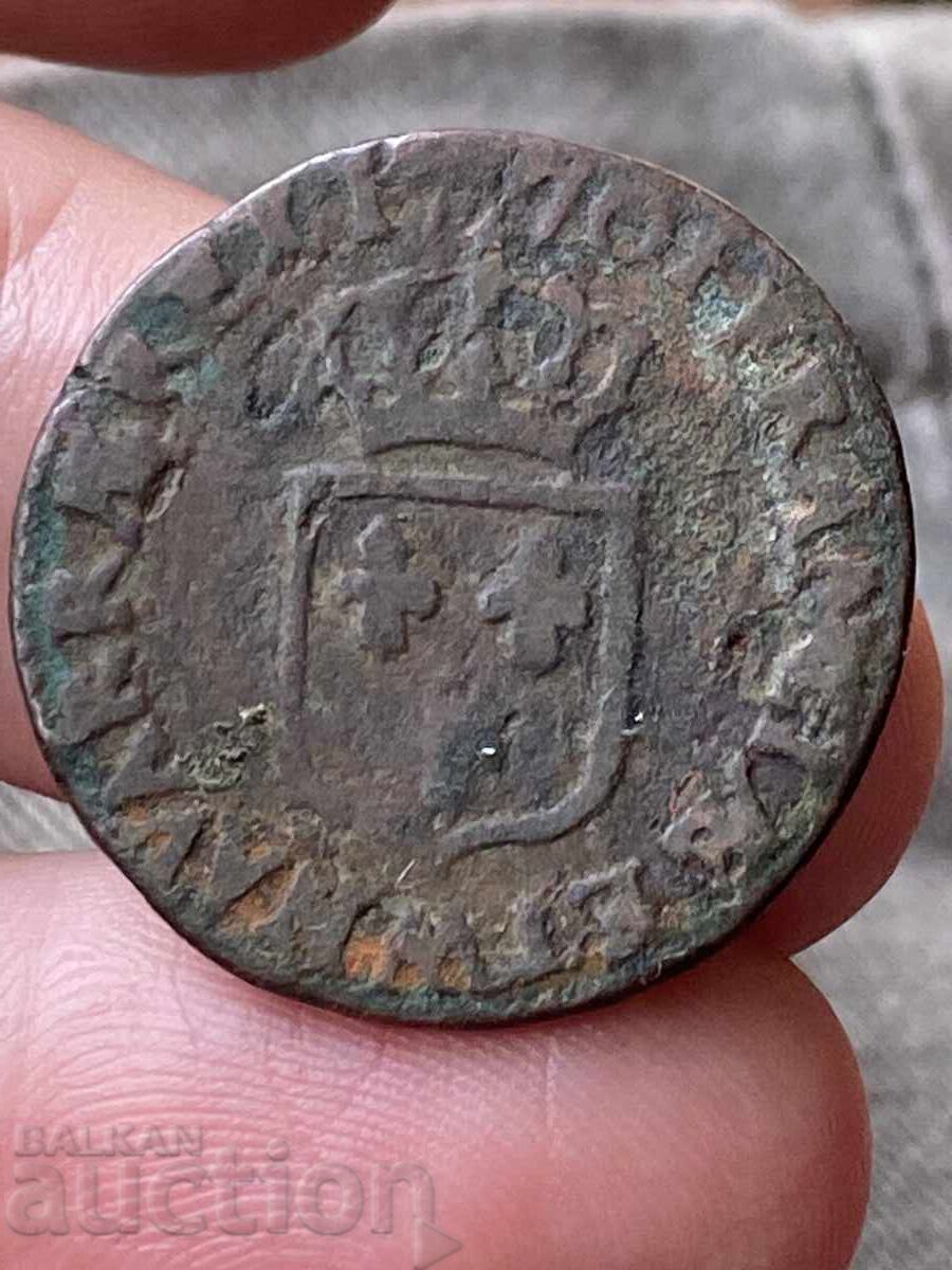 Franța 1 liard 1764 Metz Louis XV monedă de cupru